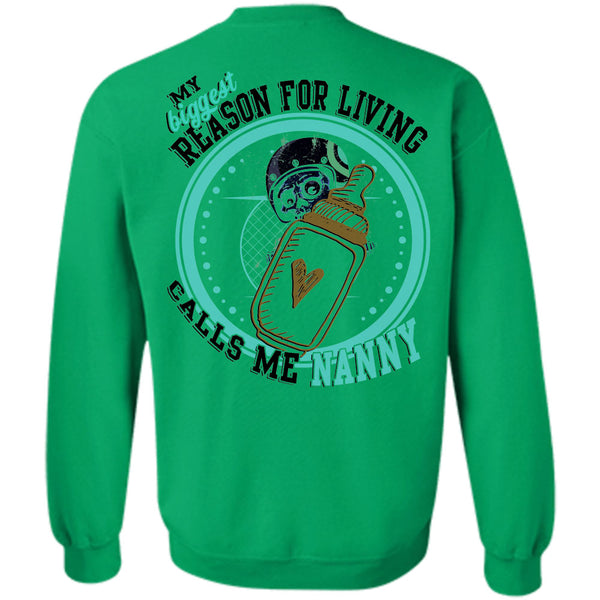 Being A Mother T Shirt, My Biggest Reason For Living Calls Me Nanny Sweatshirt