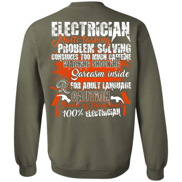 Flying Tools 100% Electrician T Shirt, I Love Electrician Sweatshirt