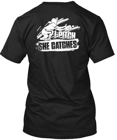 A black t-shirt with the shopify logo