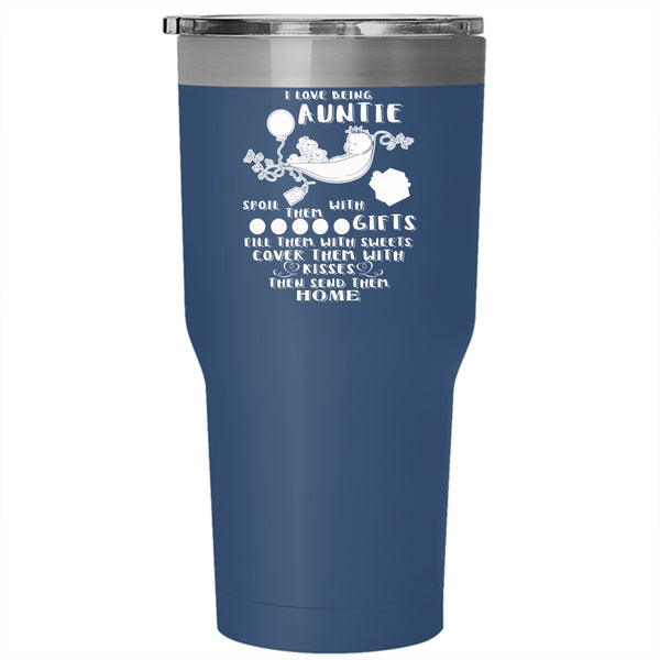I Love Being Auntie Tumbler 30 oz Stainless Steel, Cool Gift For Sister Travel Mug