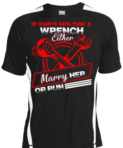 A black t-shirt with the shopify logo