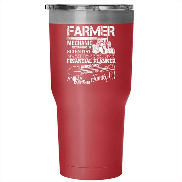 Farmer Tumbler 30 oz Stainless Steel, Best Gift For Famers Travel Mug