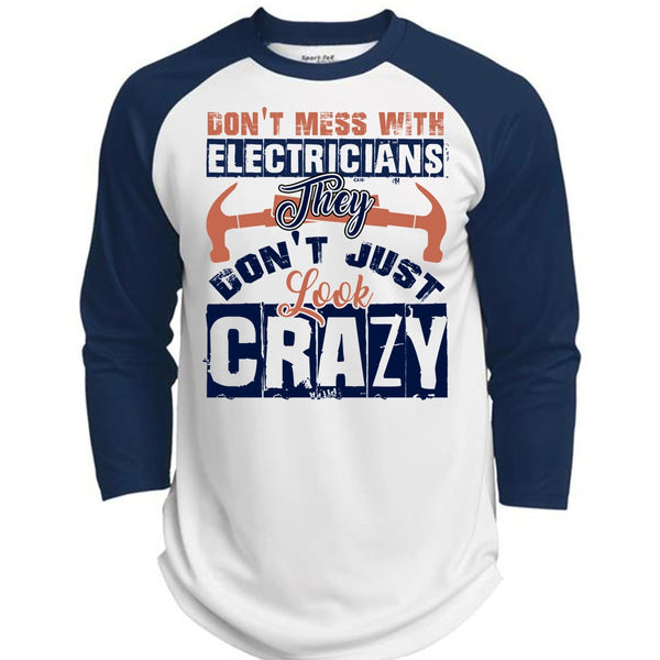 Don't Mess With Electricians T Shirt, I Love Electrician T Shirt, Awesome T-Shirts  (Polyester Game Baseball Jersey)