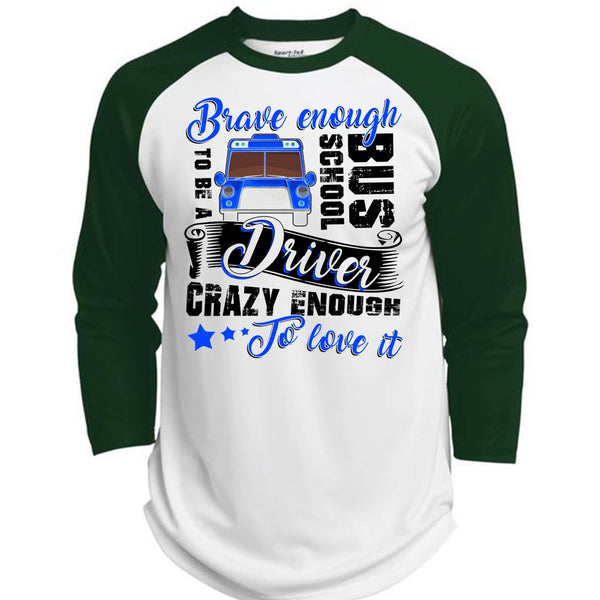Brave Enough To Be A School Bus Driver T Shirt, I Love Bus T Shirt, Awesome T-Shirts  (Polyester Game Baseball Jersey)