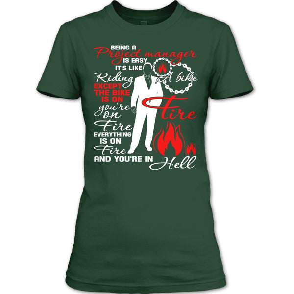 Being A Project Manager T Shirt, It's Easy It's Like Riding A Bike T Shirt