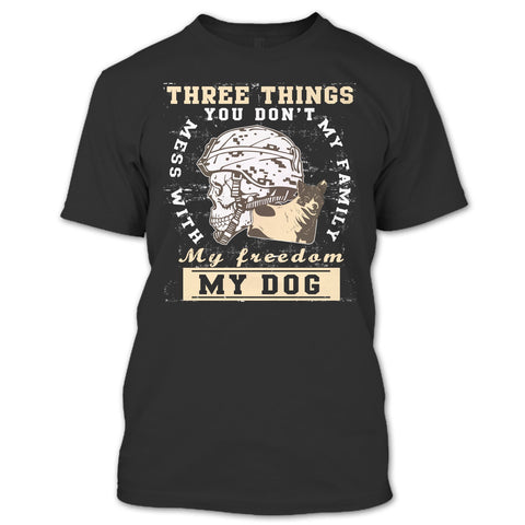 A black t-shirt with the shopify logo