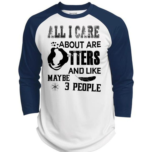 I Care About Are Otters T Shirt, Favorite T Shirt, Awesome T-Shirts  (Polyester Game Baseball Jersey)