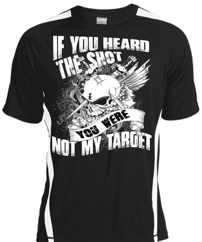 A black t-shirt with the shopify logo