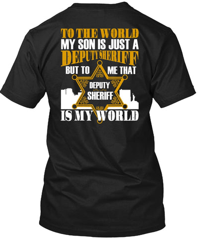 A black t-shirt with the shopify logo