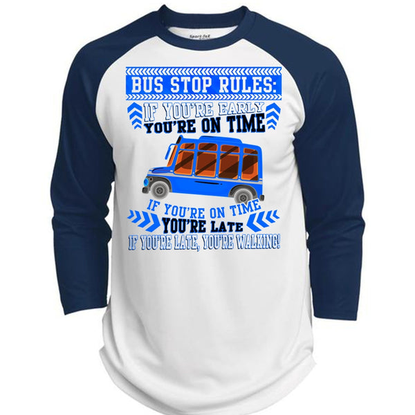 Bus Stop Rules T Shirt, I Love Bus T Shirt, Awesome T-Shirts  (Polyester Game Baseball Jersey)