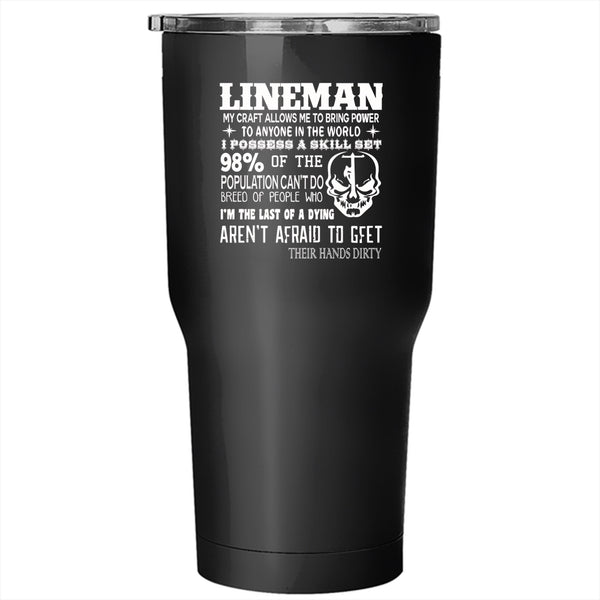 Lineman Tumbler 30 oz Stainless Steel, Awesome Gift For Linemen Travel Mug
