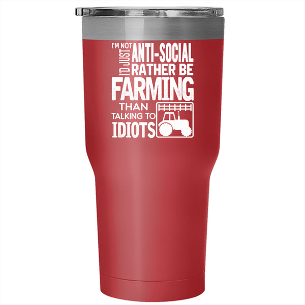 I'd Just Rather Be Farming Tumbler 30 oz Stainless Steel, I Love Farming Travel Mug