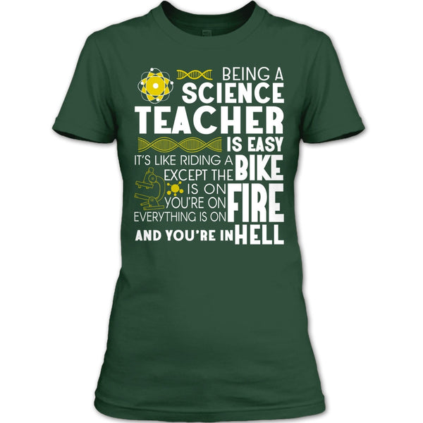 Being A Science Teacher T Shirt, It’s Like Riding A Bike T Shirt