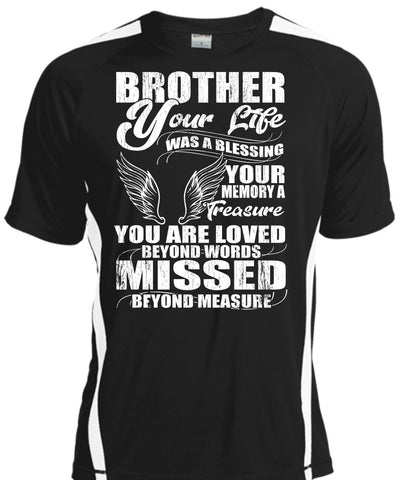 A black t-shirt with the shopify logo