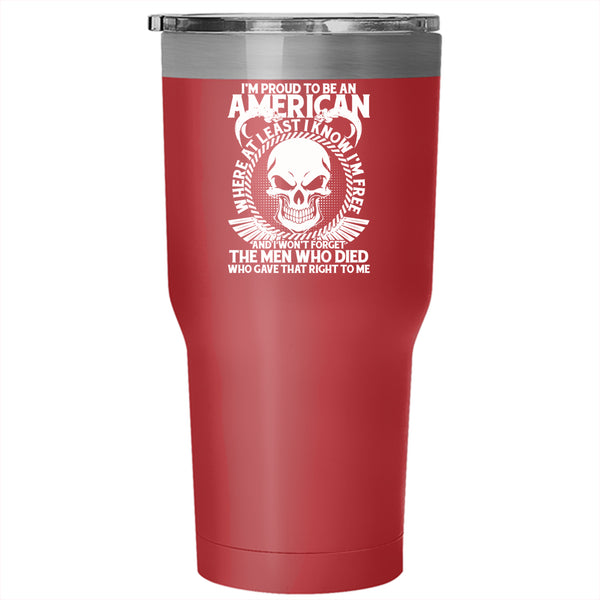 I'm Proud To Be An American Tumbler 30 oz Stainless Steel, Cool American Flag Travel Mug