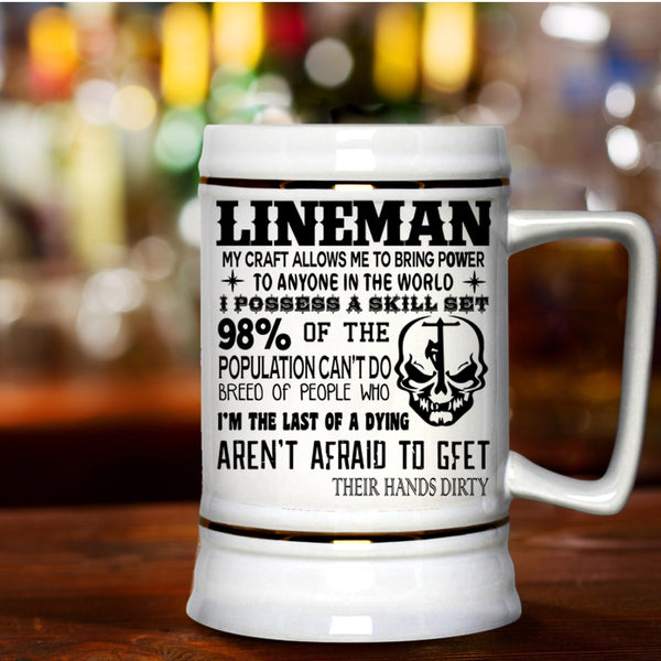 Lineman Tumbler 30 oz Stainless Steel, Awesome Gift For Linemen Travel Mug