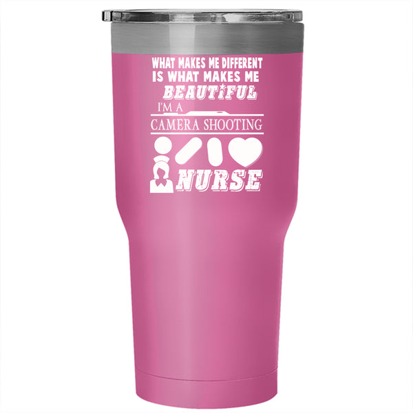 I'm A Camera Shooting Nurse Tumbler 30 oz Stainless Steel, Gift For Nurse Travel Mug