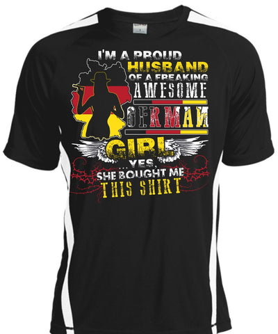 A black t-shirt with the shopify logo