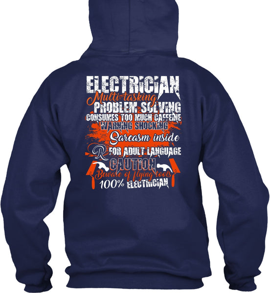 Electrician Multitasking T Shirt, Flying Tools 100% Electrician T Shirt