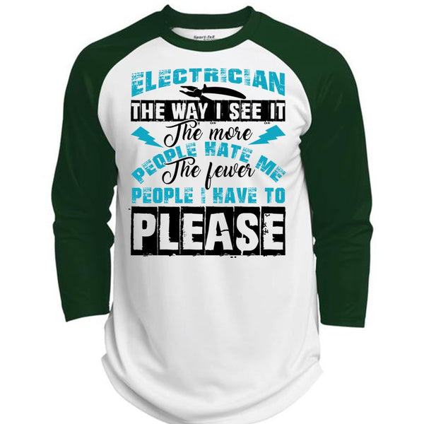 Electrician The Way T Shirt, Being An Electrician T Shirt, Awesome T-Shirts  (Polyester Game Baseball Jersey)