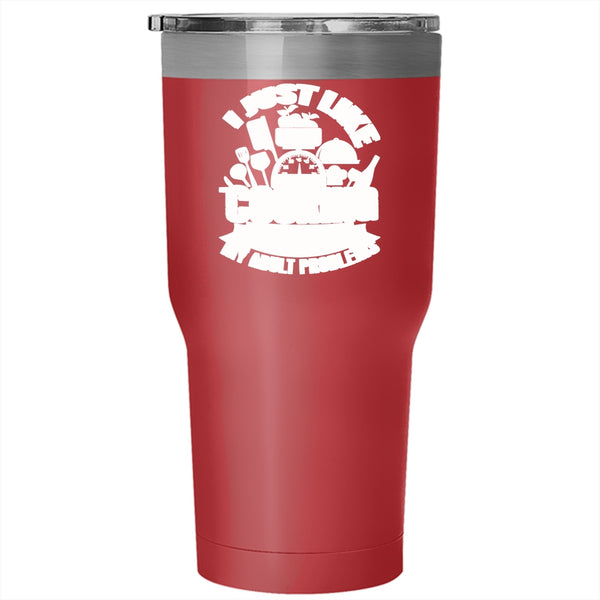 I Just Like Cooking Tumbler 30 oz Stainless Steel, Ignore All Of My Adult Problems Travel Mug