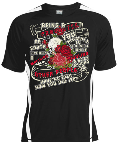 A black t-shirt with the shopify logo