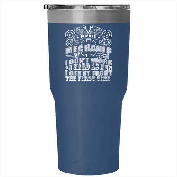 Famale Mechanic Tumbler 30 oz Stainless Steel, Funny Gift For Daughter Travel Mug