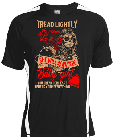 A black t-shirt with the shopify logo