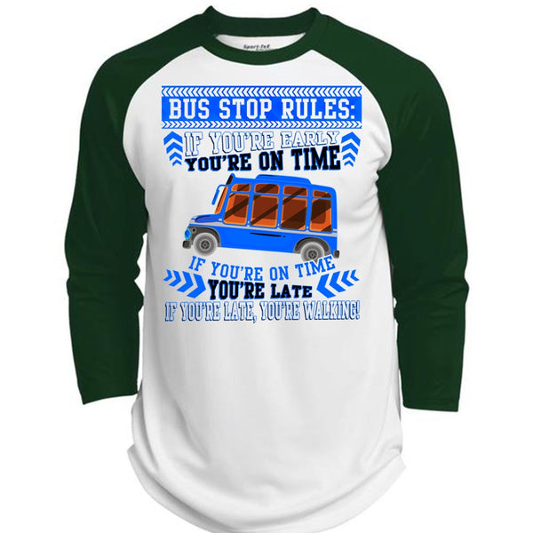 Bus Stop Rules T Shirt, I Love Bus T Shirt, Awesome T-Shirts  (Polyester Game Baseball Jersey)