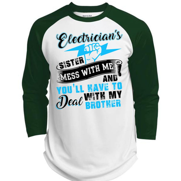 Electrician's Sister T Shirt, I Love Electrician T Shirt, Awesome T-Shirts  (Polyester Game Baseball Jersey)