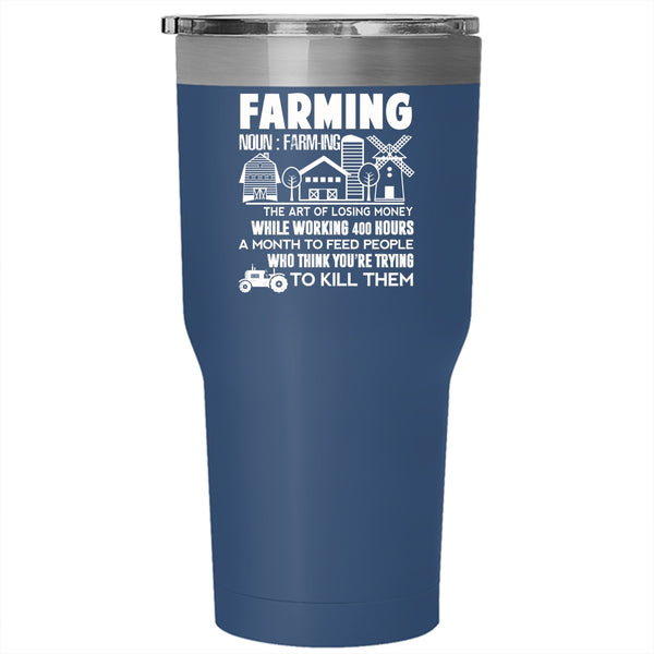 Farming Tumbler 30 oz Stainless Steel, Cool Gift For Farmer Travel Mug