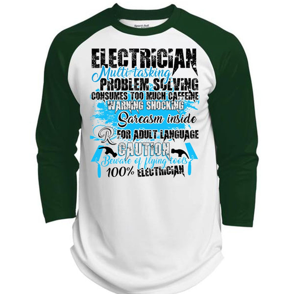 Electrician Multitasking T Shirt, I Love Electrician T Shirt, Awesome T-Shirts  (Polyester Game Baseball Jersey)