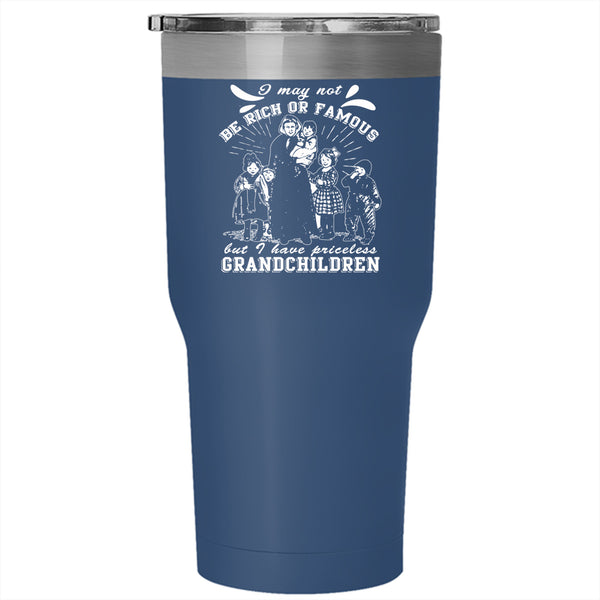 I Have Priceless Grandchildren Tumbler 30 oz Stainless Steel, Cute Grandparent Travel Mug