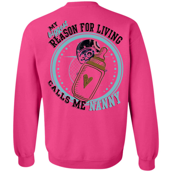 Being A Mother T Shirt, My Biggest Reason For Living Calls Me Nanny Sweatshirt