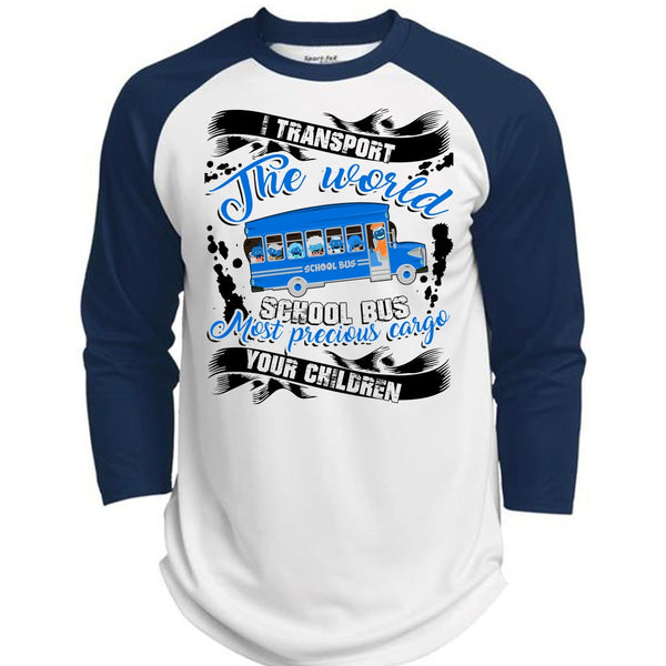 I Transport The World School Bus T Shirt, I Love Bus T Shirt, Awesome T-Shirts  (Polyester Game Baseball Jersey)