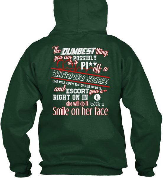 Being A Tattooed Nurse T Shirt, She Will Do It With A Smile T Shirt