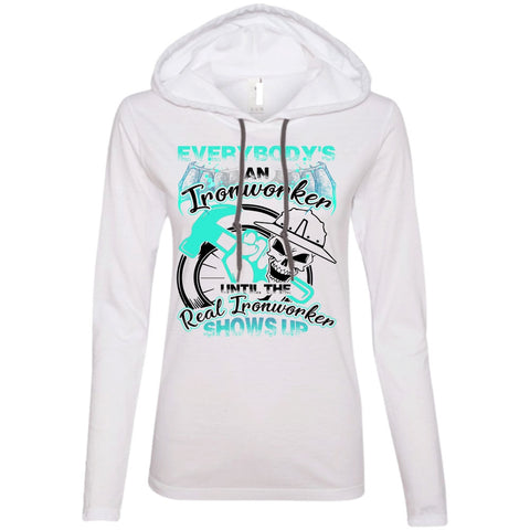 A black t-shirt with the shopify logo