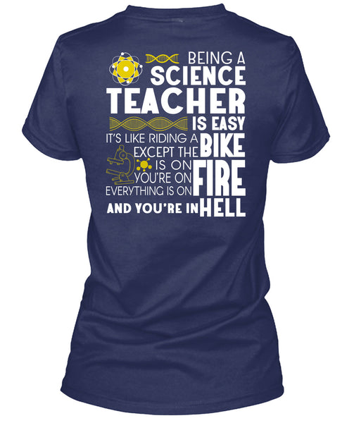 Being A Science Teacher Is Easy T Shirt, It's Like Riding A Bike T Shirt