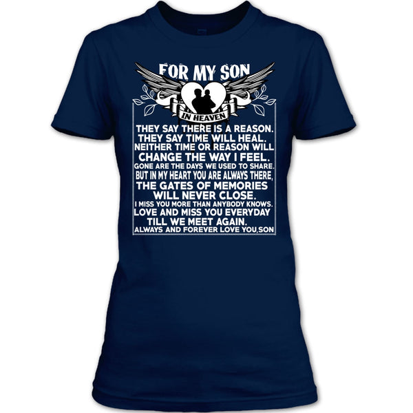 For My Son In Heaven T Shirt, Forever Love You Son T Shirt