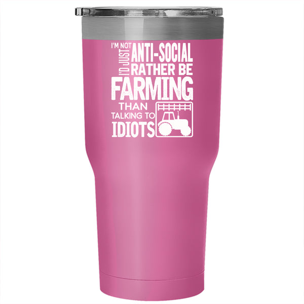 I'd Just Rather Be Farming Tumbler 30 oz Stainless Steel, I Love Farming Travel Mug