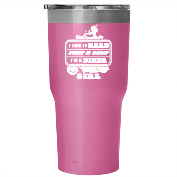 I Like It Hard Fast And Loud Tumbler 30 oz Stainless Steel, I'm A Biker Girl Travel Mug
