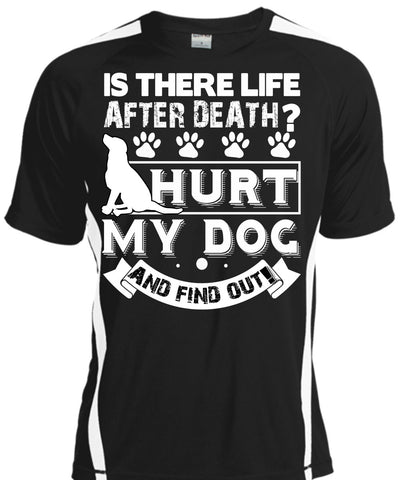 A black t-shirt with the shopify logo