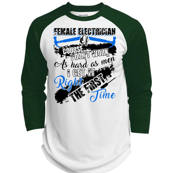 Female Electrician Of Course T Shirt, I Love Electrician T Shirt, Awesome T-Shirts  (Polyester Game Baseball Jersey)