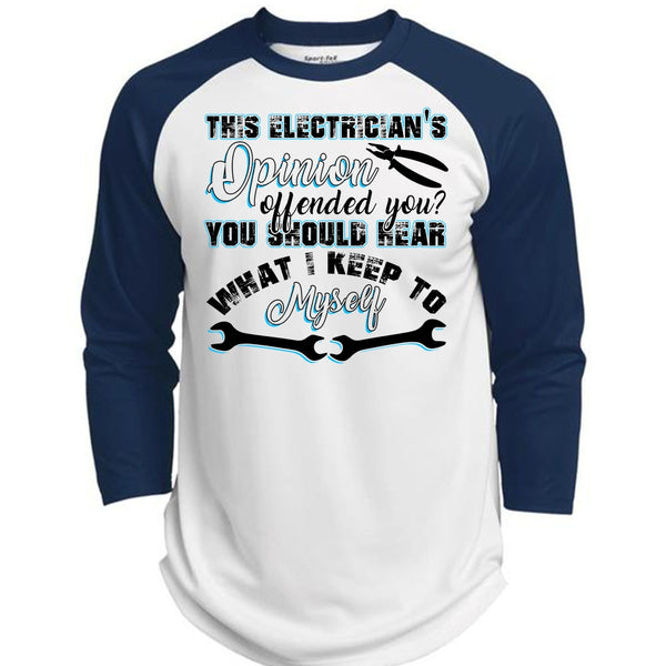 This Electrician's Opinion Offended You T Shirt, I Love Electrician T Shirt, Awesome T-Shirts  (Polyester Game Baseball Jersey)
