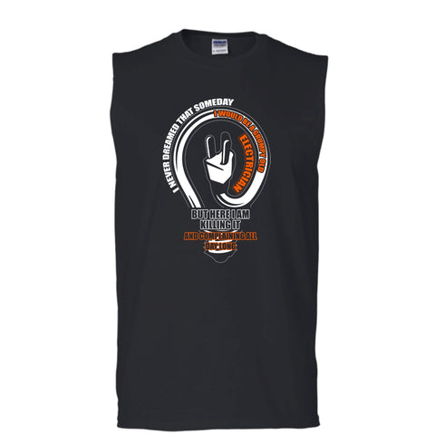 A black t-shirt with the shopify logo