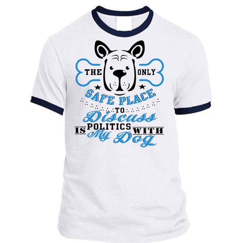 A black t-shirt with the shopify logo