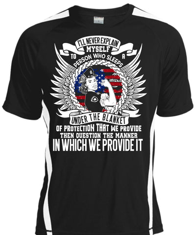 A black t-shirt with the shopify logo