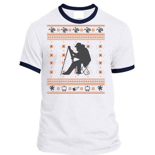 A black t-shirt with the shopify logo