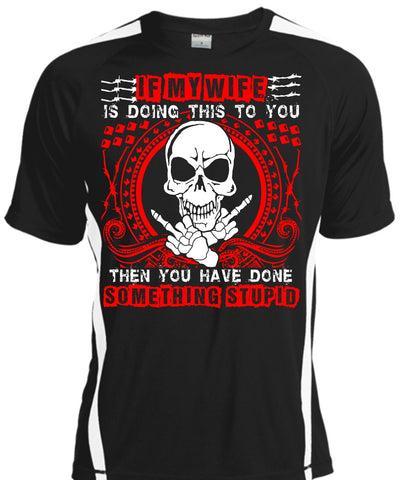 A black t-shirt with the shopify logo