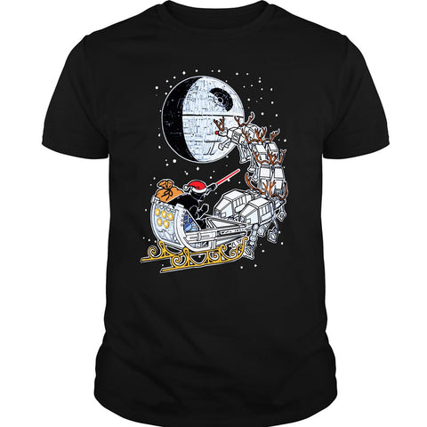 A black t-shirt with the shopify logo